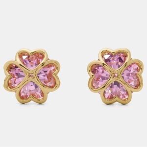 Kate Spade Something Sparkly Gold Pink Stud Earrings NWT Sparkling Dreamy Twee